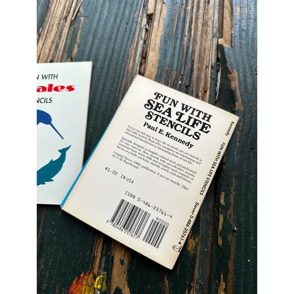 Dover Little ‎ Books Sea Life Fish Whales Stencils Paul E Kennedy Lot of 3